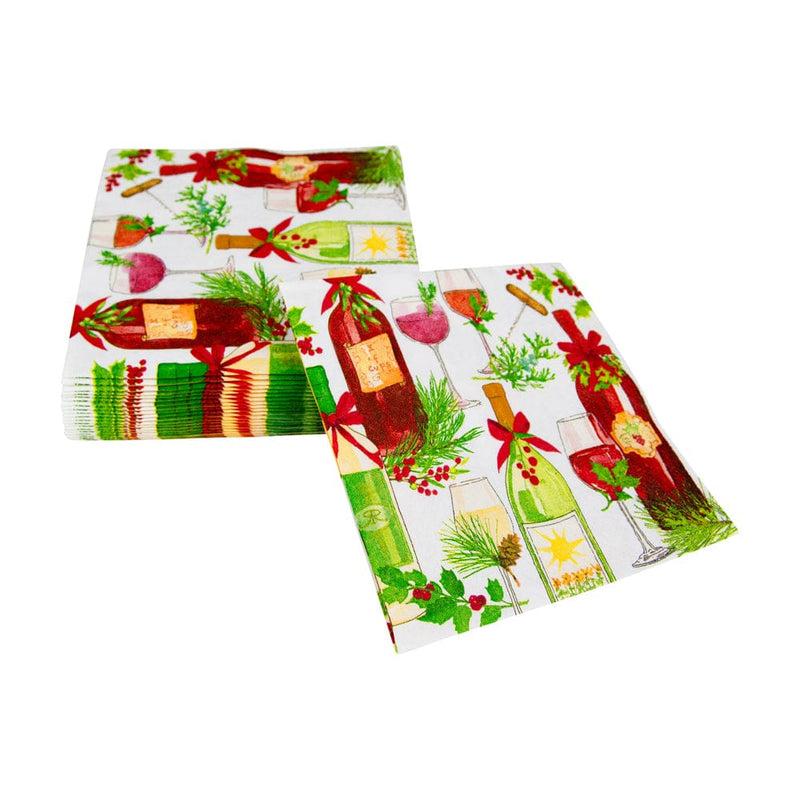 Caspari A Christmas Toast Boxed Cocktail Napkins - 40 Per Box