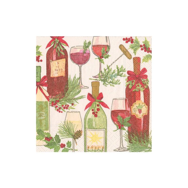 caspari A Christmas Toast Boxed Cocktail Napkins - 40 Per Box