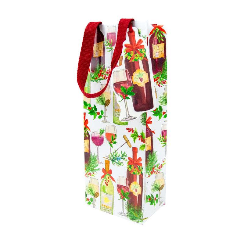 Caspari A Christmas Toast Wine & Bottle Gift Bags - 1 Each