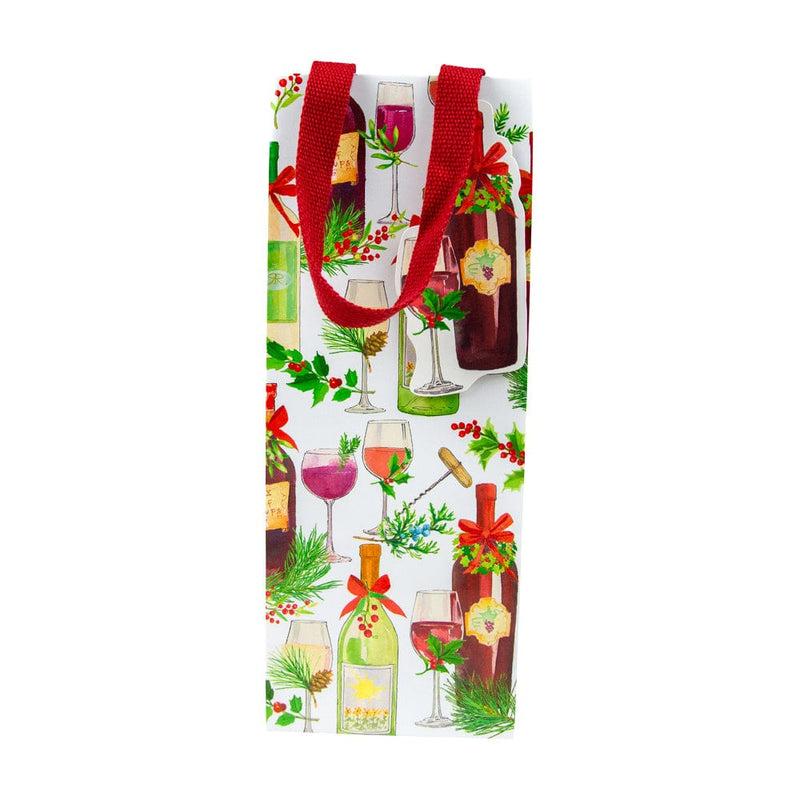 Caspari A Christmas Toast Wine & Bottle Gift Bags - 1 Each