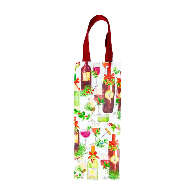 caspari A Christmas Toast Wine & Bottle Gift Bags - 1 Each