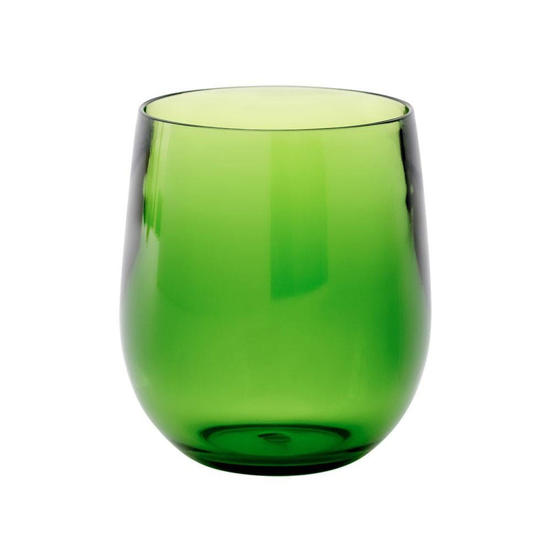 caspari Acrylic 12oz Tumbler Glass in Emerald - 6 Each