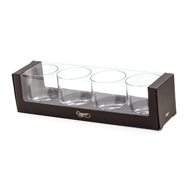 Caspari Acrylic 14oz On The Rocks Highball Glass Gift Set In Crystal Clear - Set Of 4