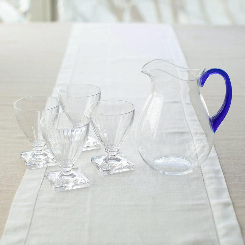 Caspari Acrylic Pitcher In Clear With Cobalt Handle - 1 Each