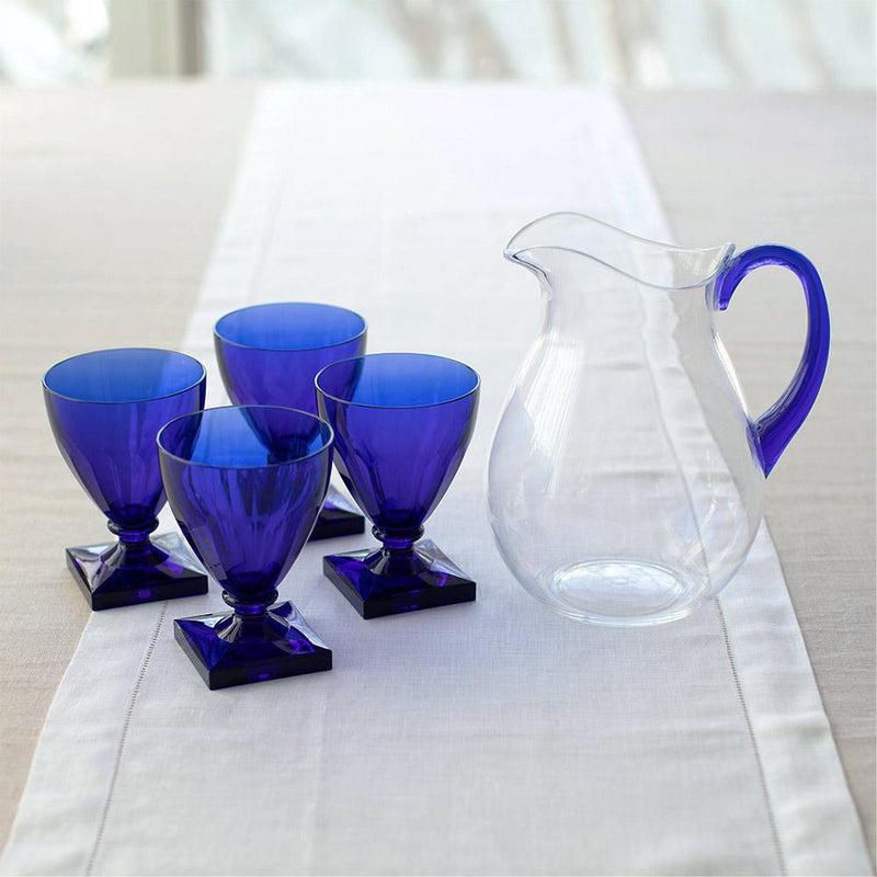 Caspari Acrylic Pitcher In Clear With Cobalt Handle - 1 Each