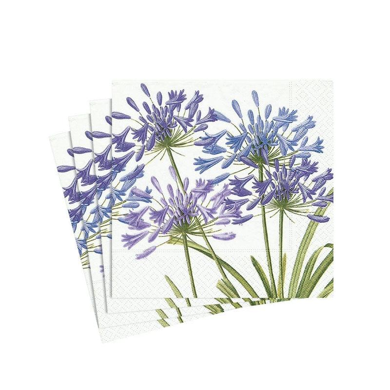 Caspari Agapanthus Paper Cocktail Napkins - 20 Per Package