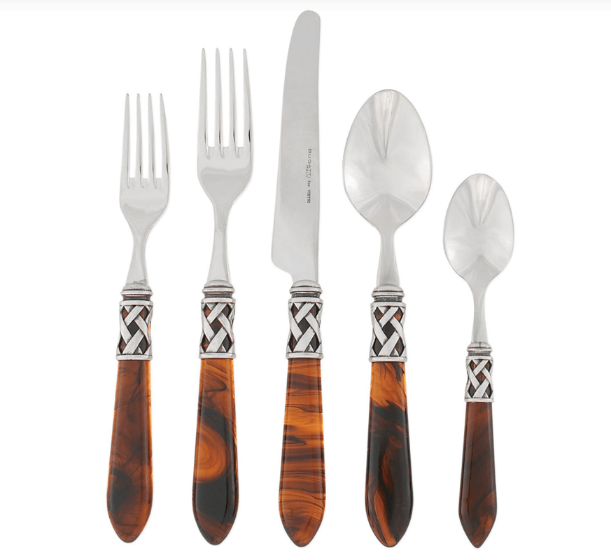 caspari Aladdin Antique Tortoiseshell Five-Piece Place setting