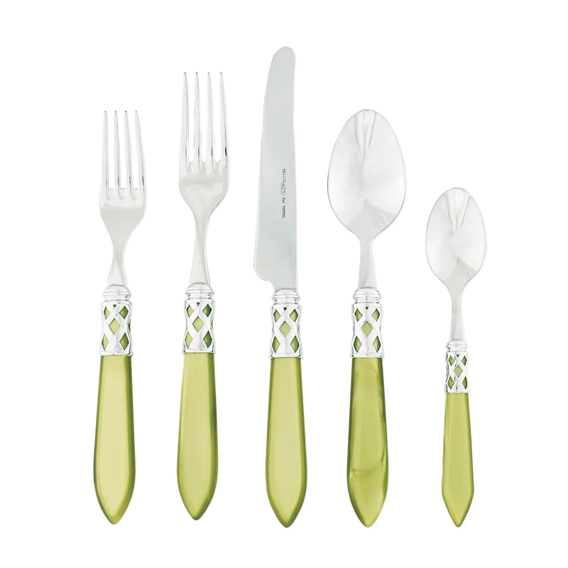 caspari Aladdin Brilliant Chartreuse Five-Piece Place setting