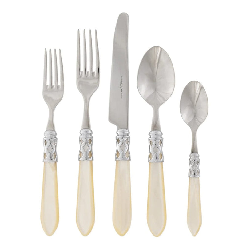 caspari Aladdin Brilliant Ivory Five-Piece Place Setting