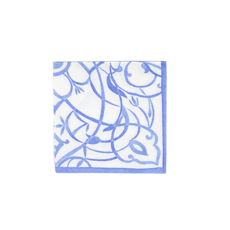 caspari Algarve Ceramic Blue Paper Linen Cocktail Napkins - 15 Per Package