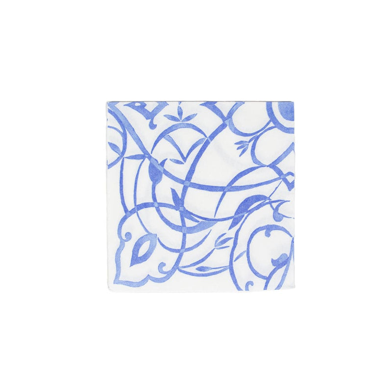 caspari Algarve Ceramic Blue Paper Linen Luncheon Napkins - 15 Per Package