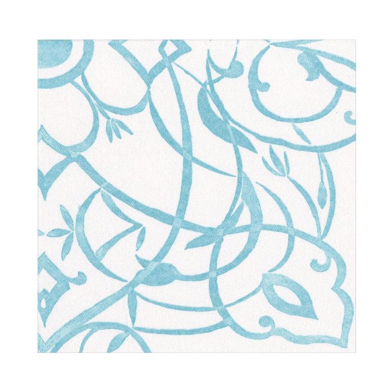 caspari Algarve Paper Linen Luncheon Napkins in Aqua - 15 Per Package