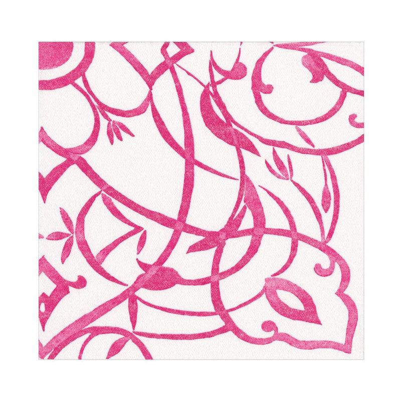caspari Algarve Paper Linen Luncheon Napkins in Fuchsia - 15 Per Package