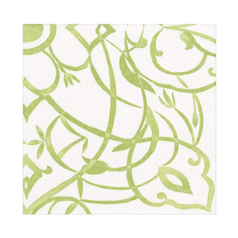 caspari Algarve Paper Linen Luncheon Napkins in Moss - 15 Per Package