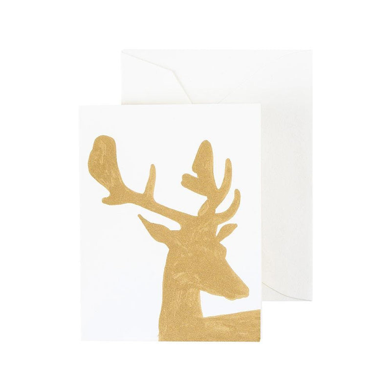 caspari Alpine Stag Gift Enclosure Cards - 4 Mini Cards & 4 Envelopes