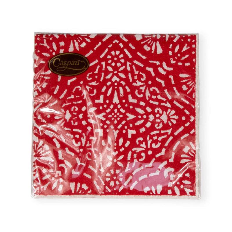 Caspari Annika Paper Cocktail Napkins In Red - 20 Per Package
