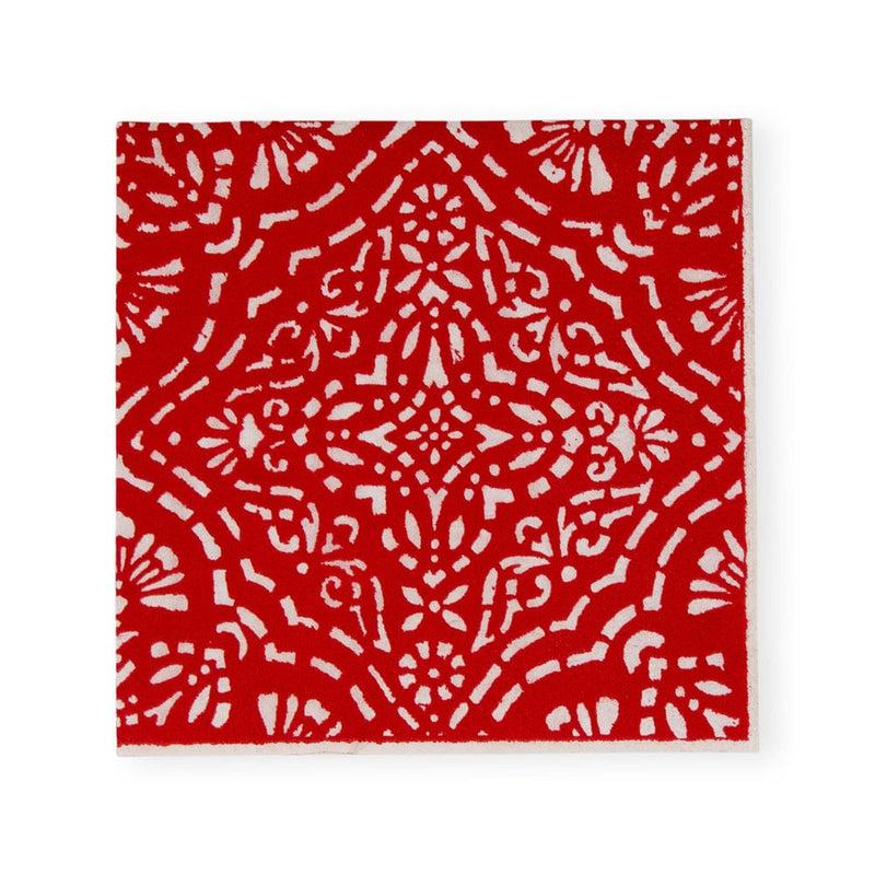 caspari Annika Paper Cocktail Napkins in Red - 20 Per Package