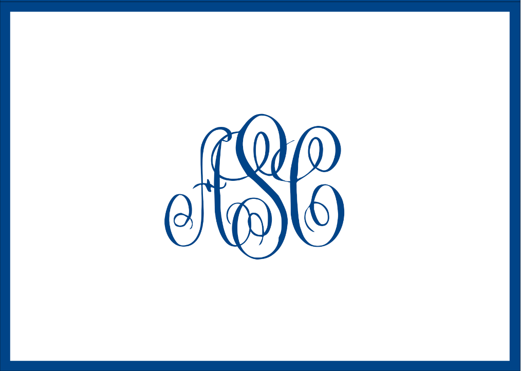 caspari Antoineta Monogram Personalized Folded Notes