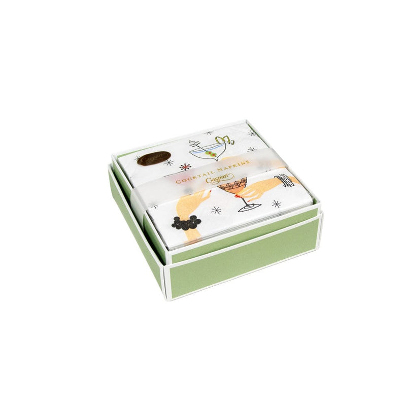 Caspari Aperitivo Boxed Cocktail Napkins - 40 Per Box