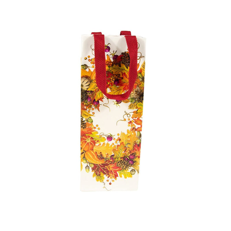 Caspari Autumn Garland Wine & Bottle Gift Bags - 1 Each