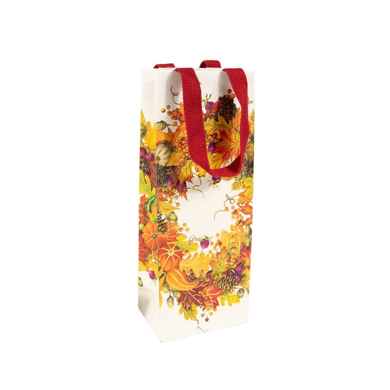 Caspari Autumn Garland Wine & Bottle Gift Bags - 1 Each