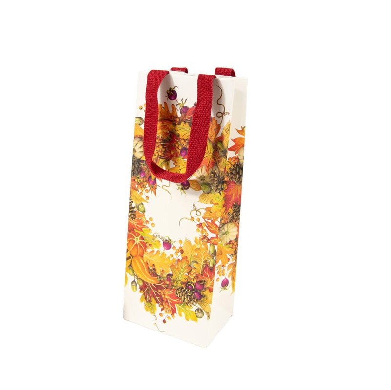 Caspari Autumn Garland Wine & Bottle Gift Bags - 1 Each
