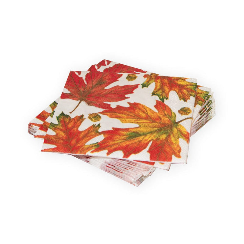 caspari Autumn Hues White Cocktail Napkins - 20 Per Package