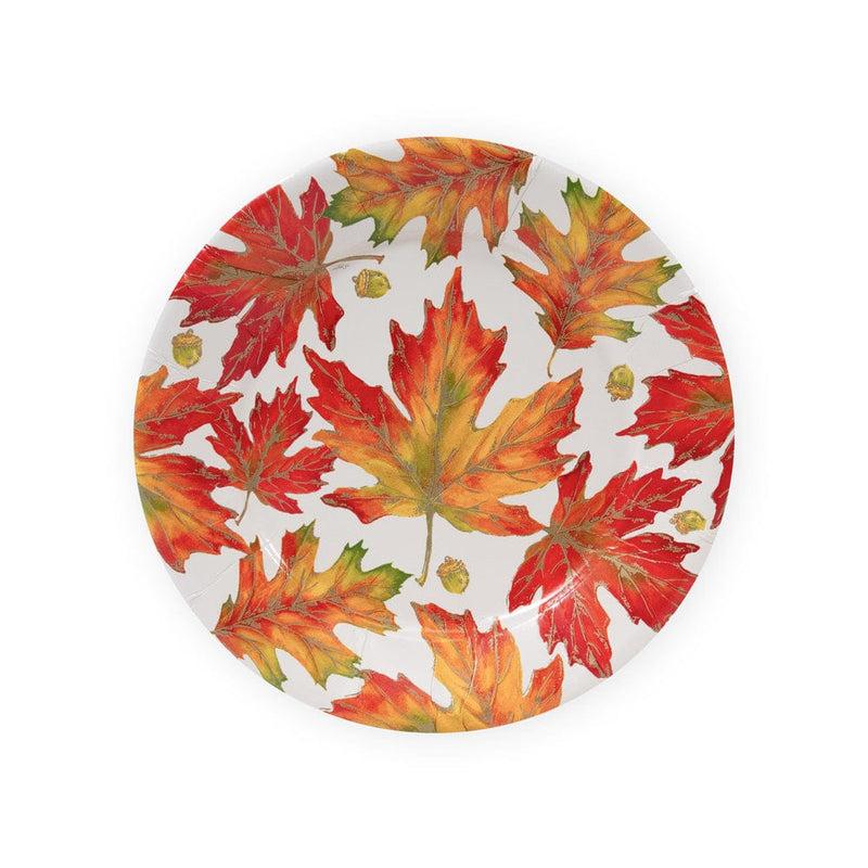 caspari Autumn Hues White Dinner Plates - 8 Per Package