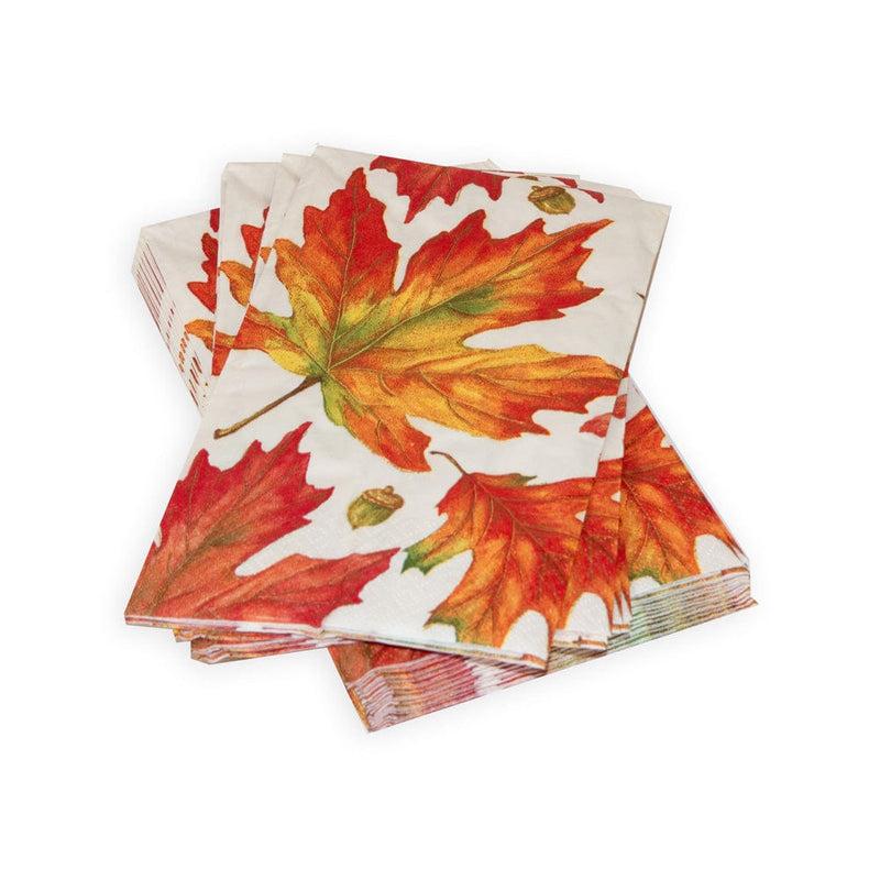 caspari Autumn Hues White Guest Towel Napkins - 15 Per Package