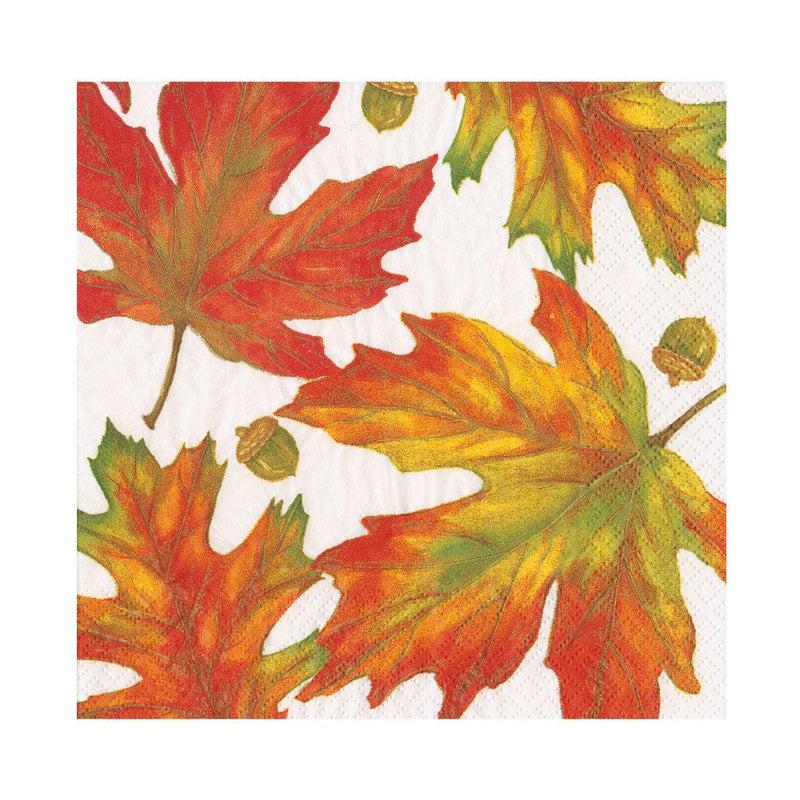 caspari Autumn Hues White Luncheon Napkins - 20 Per Package