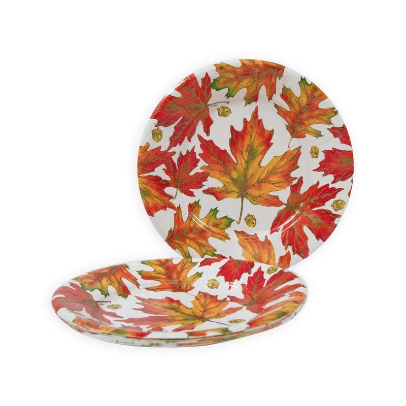Caspari Autumn Hues White Salad & Dessert Plates - 8 Per Package