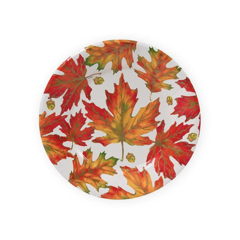 caspari Autumn Hues White Salad & Dessert Plates - 8 Per Package