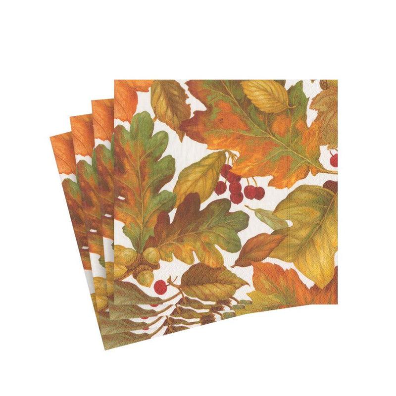 Caspari Autumn Leaves II Paper Cocktail Napkins - 20 Per Package