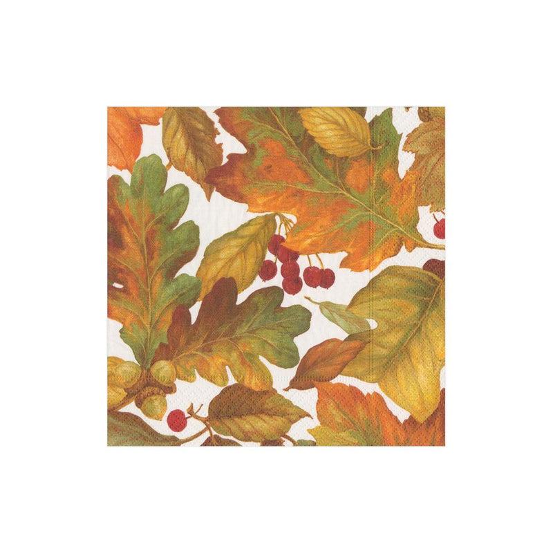 caspari Autumn Leaves II Paper Cocktail Napkins - 20 Per Package