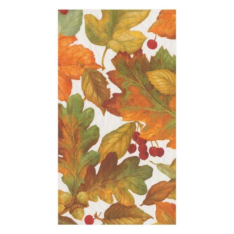 caspari Autumn Leaves II Paper Guest Towel Napkins - 15 Per Package