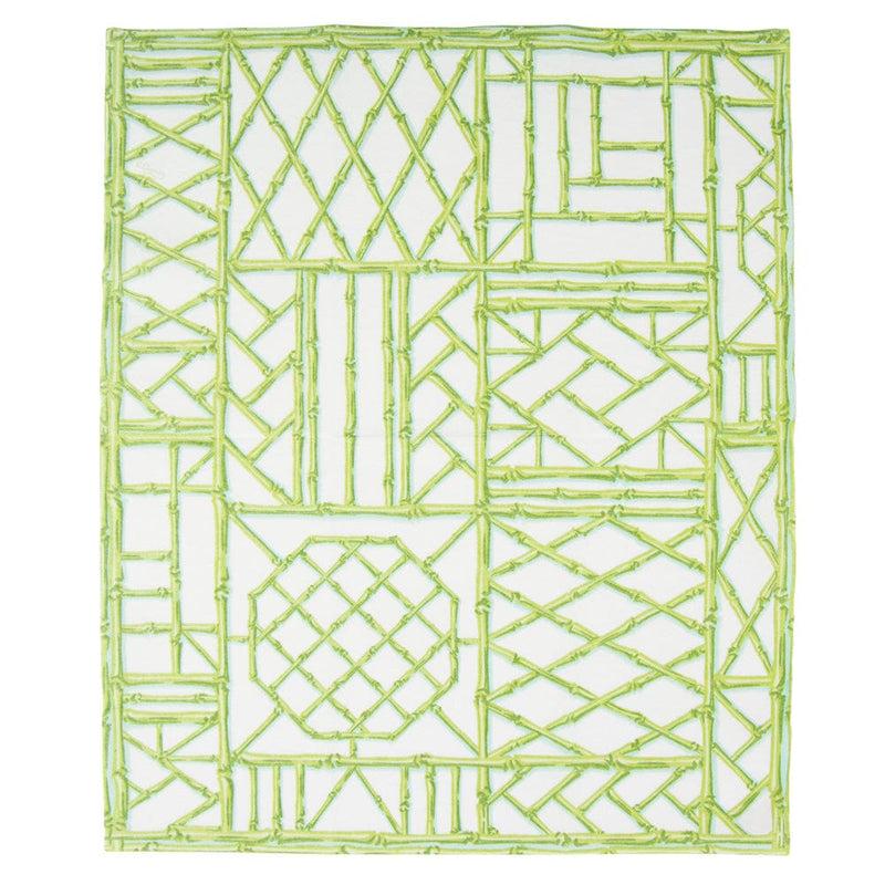 Caspari Bamboo Screen Moss Green Paper Linen Guest Towel Napkins - 12 Per Package