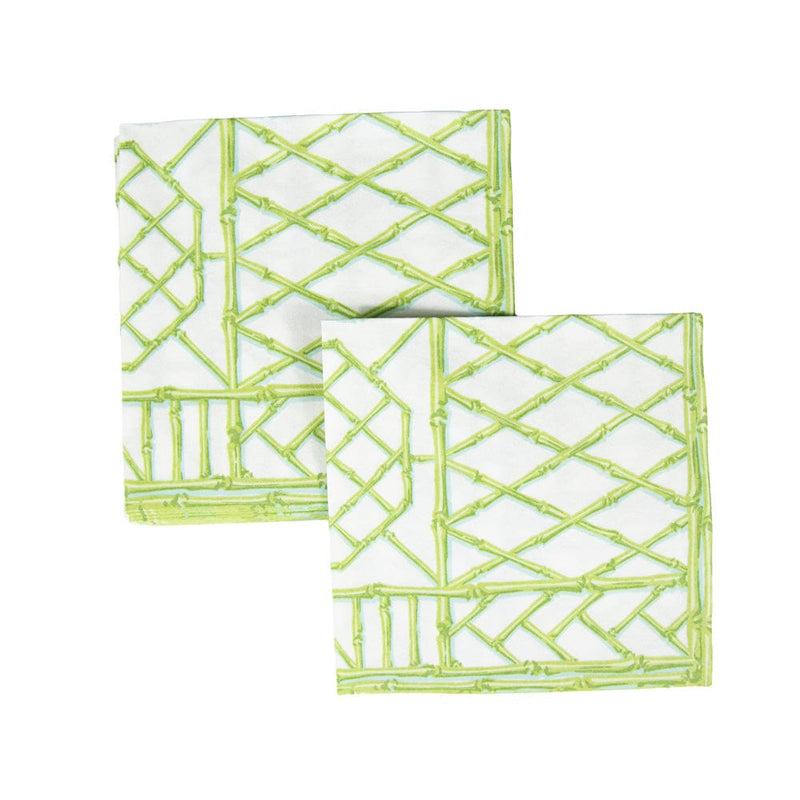 Caspari Bamboo Screen Moss Green Paper Linen Luncheon Napkins - 15 Per Package