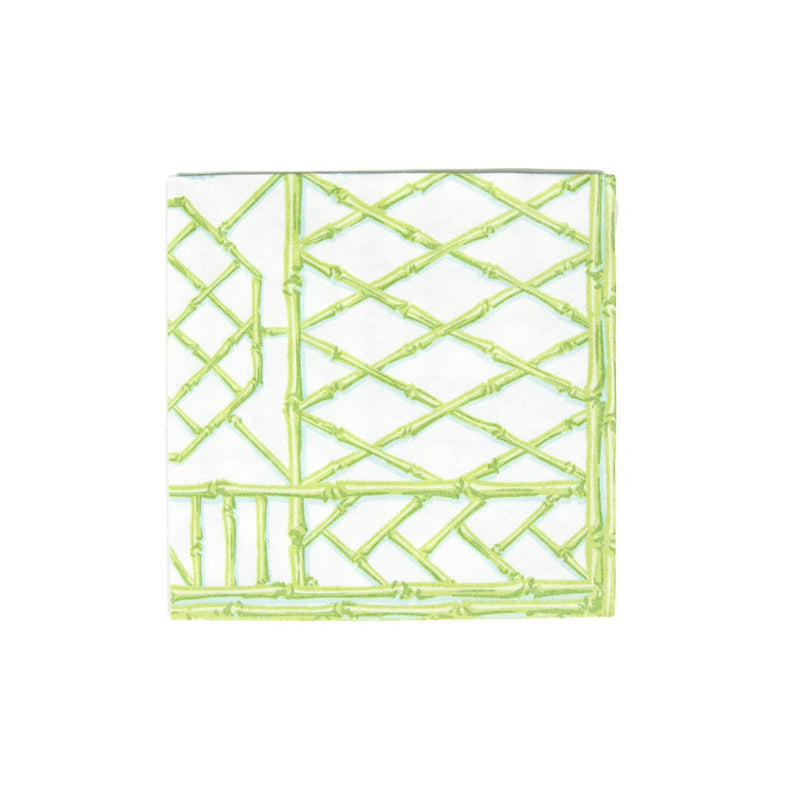 caspari Bamboo Screen Moss Green Paper Linen Luncheon Napkins - 15 Per Package