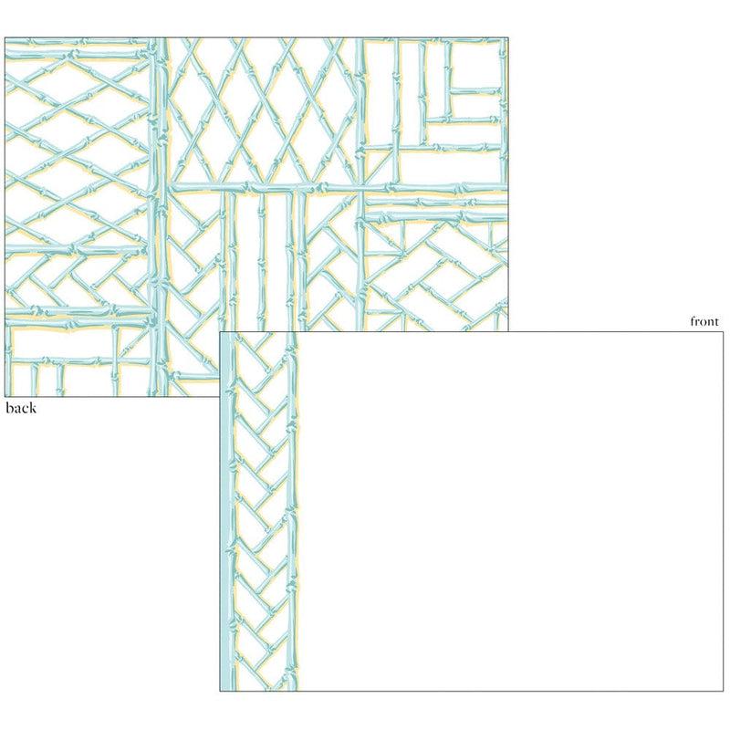 Caspari Bamboo Screen-Robin's Egg Correspondence Cards - 12 Card & Envelopes