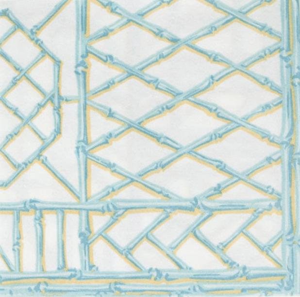 Caspari Bamboo Screen Robin's Egg Paper Linen Dinner Napkins - 12 Per Package
