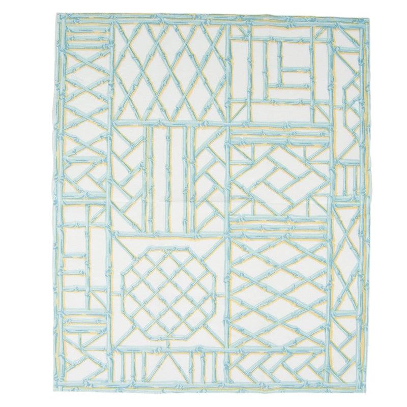 Caspari Bamboo Screen Robin's Egg Paper Linen Guest Towel Napkins - 12 Per Package