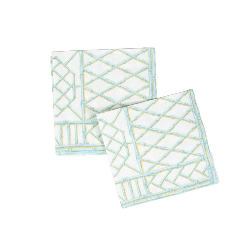 Caspari Bamboo Screen Robin's Egg Paper Linen Luncheon Napkins - 15 Per Package