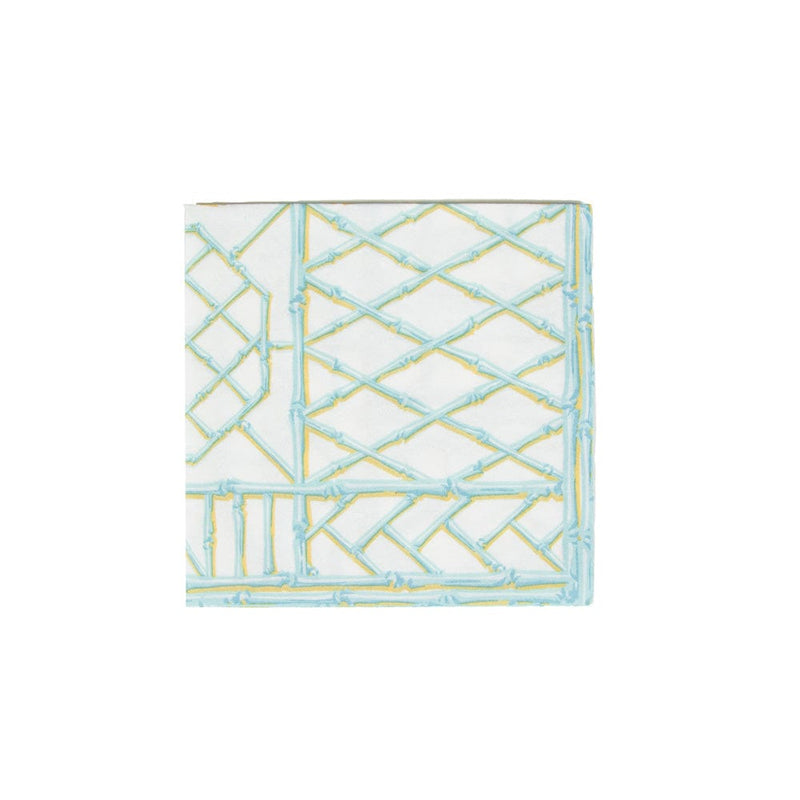 caspari Bamboo Screen Robin's Egg Paper Linen Luncheon Napkins - 15 Per Package