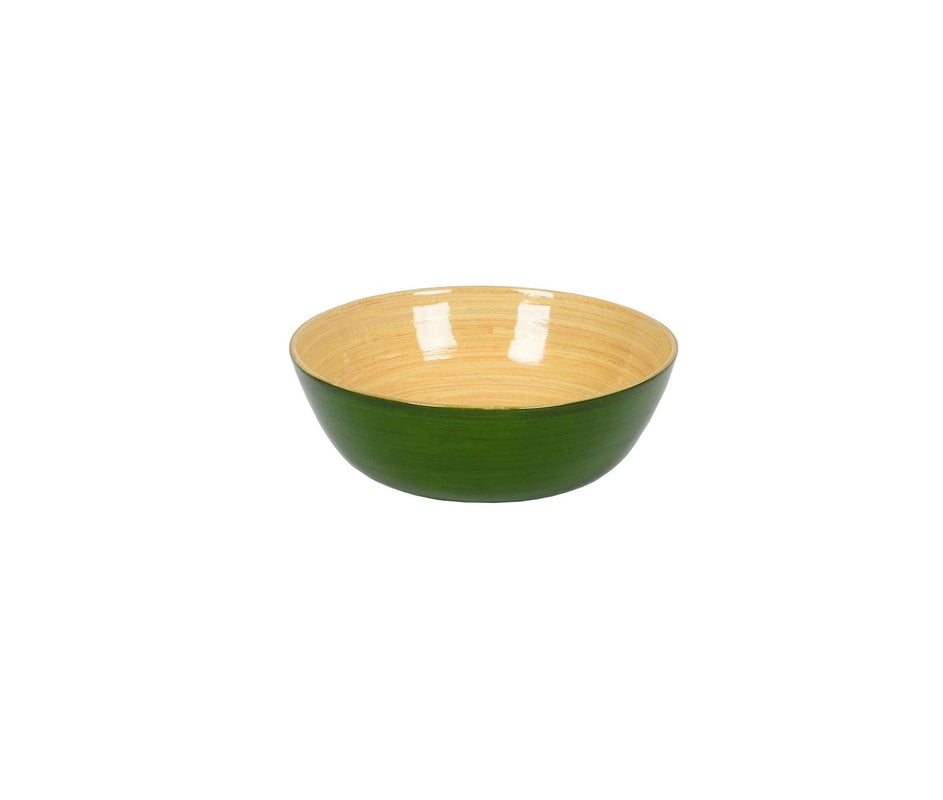 caspari Bamboo Small Salad Bowl in Grass Green - Set of 4