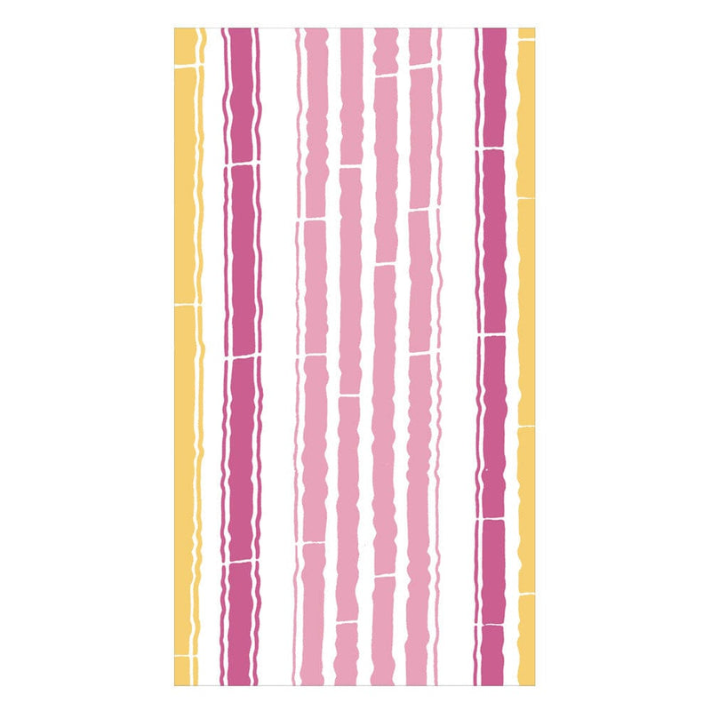 caspari Bamboo Stripe Guest Towel Napkins in Fuchsia & Pink - 15 Per Package