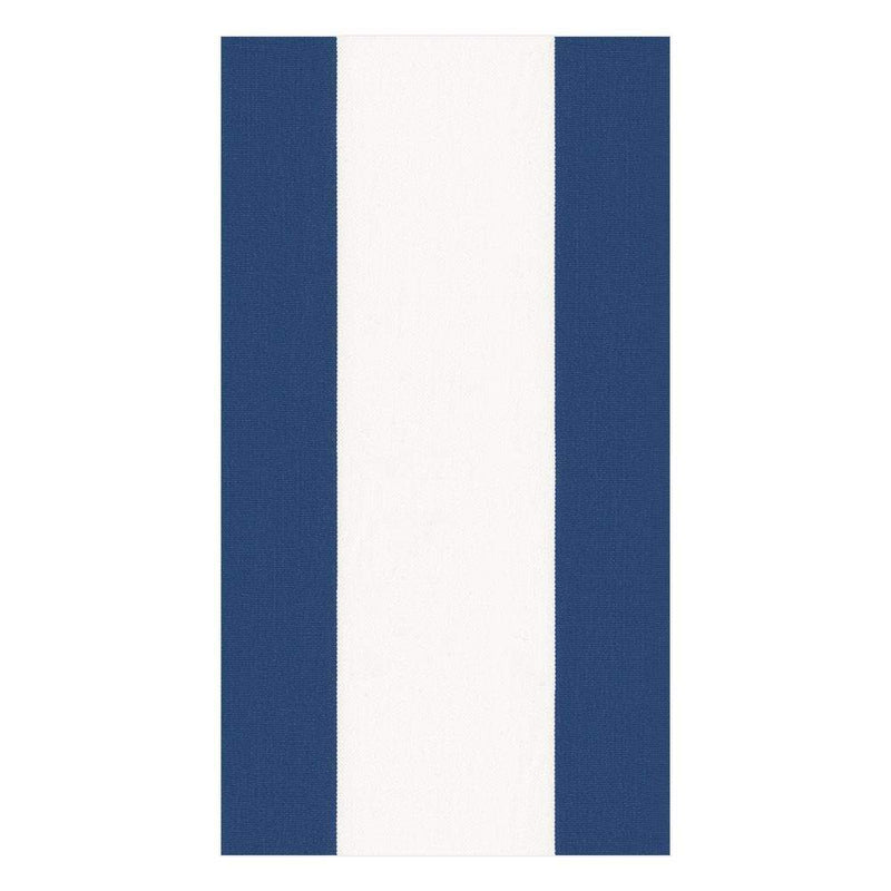 caspari Bandol Stripe Paper Guest Towel Napkins in Navy - 15 Per Package