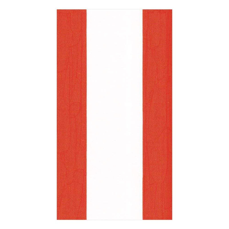 Caspari Bandol Stripe Paper Guest Towel Napkins In Red - 15 Per Package
