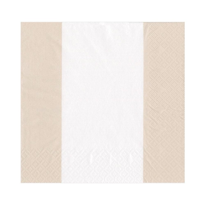 caspari Bandol Stripe Paper Luncheon Napkins in Natural - 20 Per Package