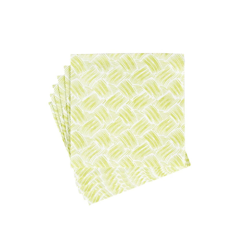 Caspari Basketry Moss Green Paper Linen Luncheon Napkins - 15 Per Package