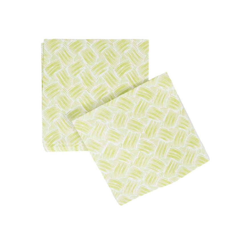 Caspari Basketry Moss Green Paper Linen Luncheon Napkins - 15 Per Package